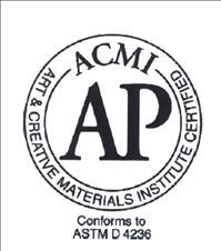 AP ACMI ART & CREATIVE MATERIALS INSTITUTE CERTIFIED Conforms to ASTM D 4236