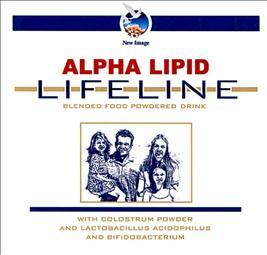 New Image ALPHA LIPID LIFELINE BLENDED FOOD POWDERED DRINK WITH COLOSTRUM POWDER AND LACTOBACILLUS ACIDOPHILUS