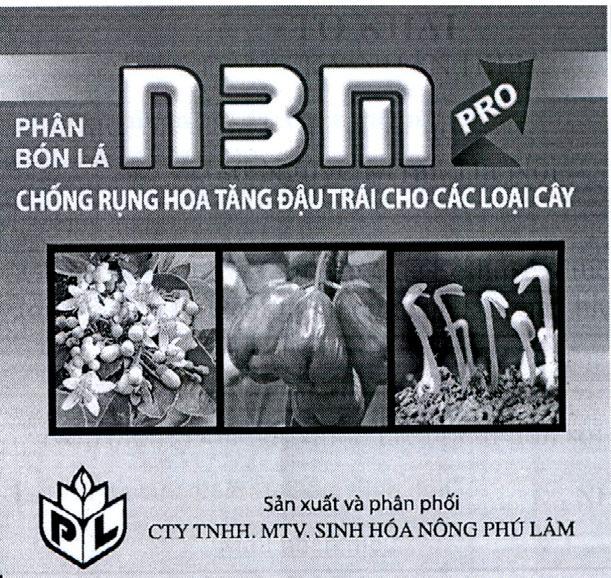 Phân Bón Lá n3m PRO Chống Rụng Hoa Tăng Đậu Trái Cho Các Loại Cây P L Sản xuất và phân phối CTY TNHH. MTV. SINH HOA NONG PHU LAM
