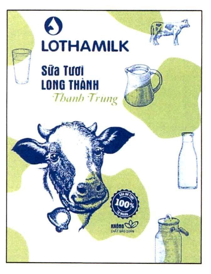LOTHAMILK Sữa Tươi Long Thành Thanh Trùng Không Chất Bảo Quản Sữa Bò Tươi 100% Tự Nhiên