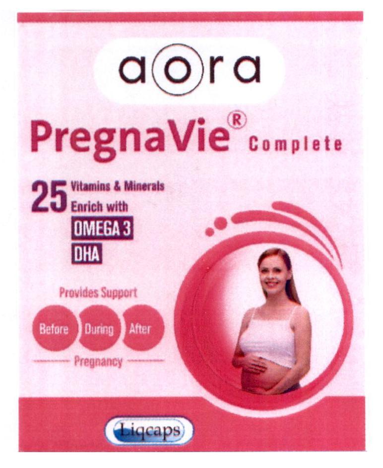 aora PregnaVie Complete 25 Vitamins & Minerals Enrich with OMEGA 3 DHA Provides Support Before During After Pregnancy Liqcaps