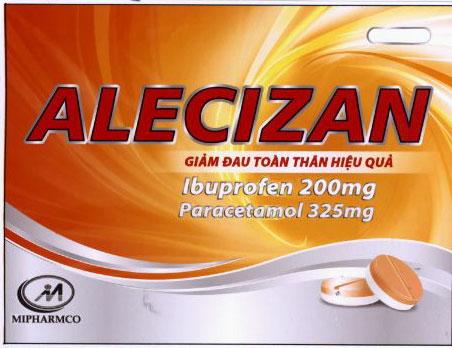 ALECIZAN MIPHARMCO Giảm Đau Toàn Thân Hiệu Quả Ibuprofen 200mg Paracetamol 325mg