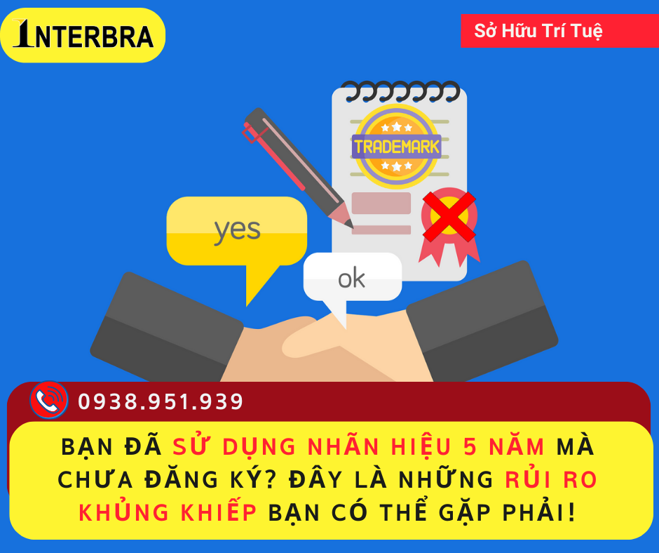 Bạn đã sử dụng nhãn hiệu 5 năm mà chưa đăng ký? Đây là những rủi ro khủng khiếp bạn có thể gặp phải!