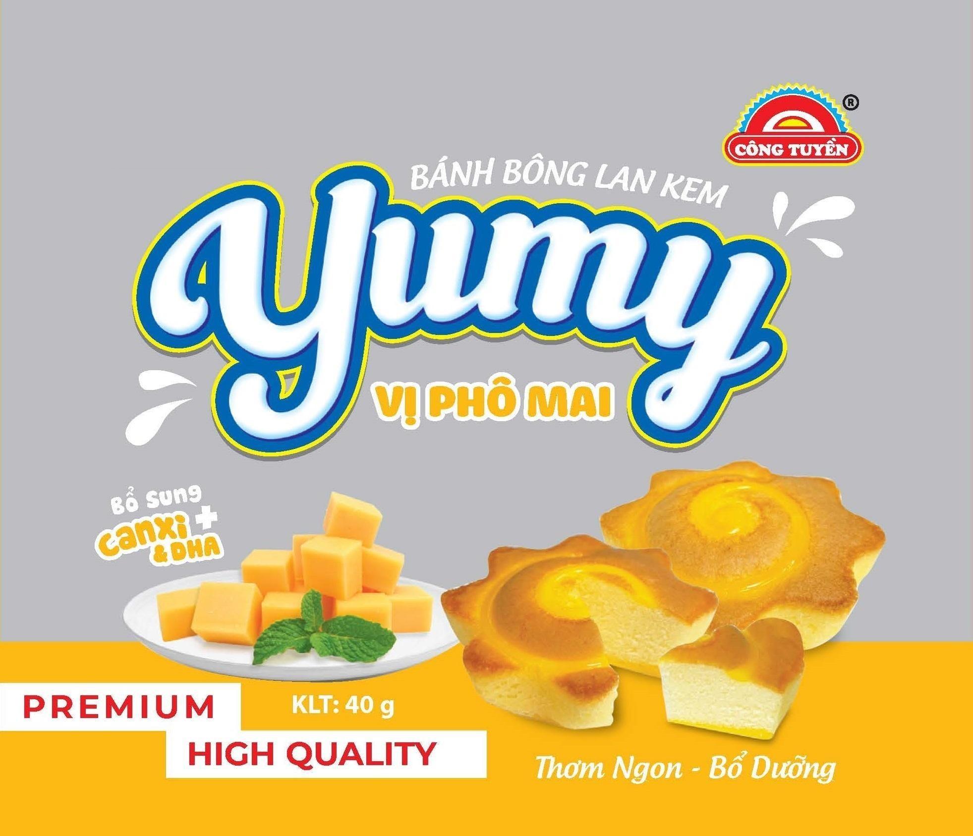 CÔNG TUYỀN BÁNH BÔNG LAN KEM Yumy VỊ PHÔ MAI Bổ sung CANXI+ &DHA PREMIUM KLT: 40g HIGHT QUALITY Thơm Ngon - Bổ Dưỡng