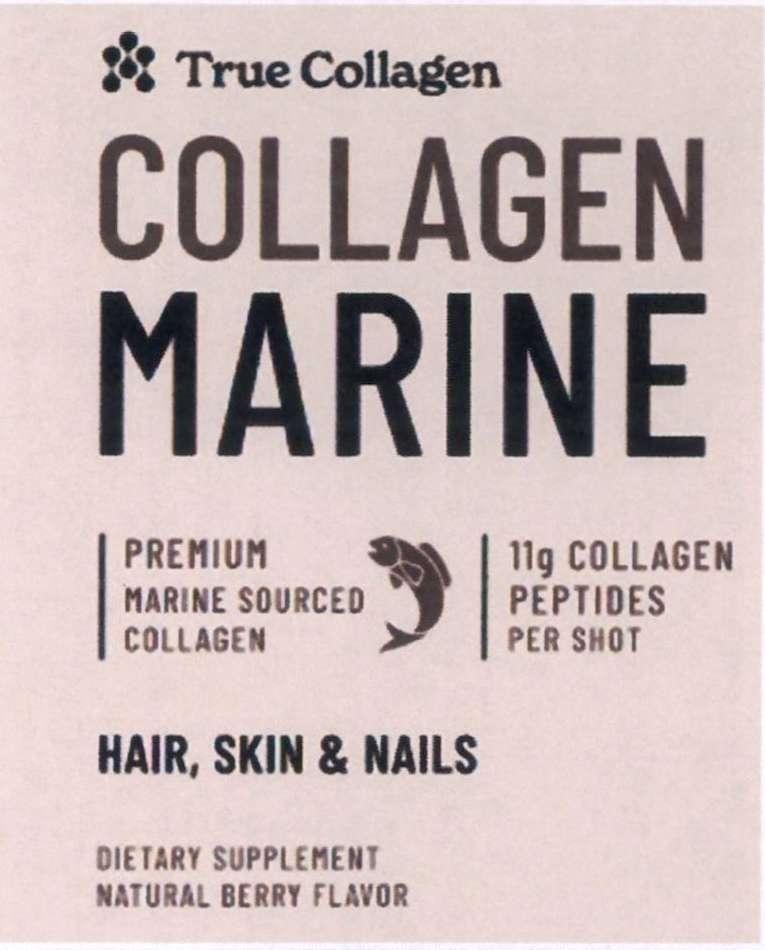 COLLAGEN MARINE True Collagen PREMIUM MARINE SOURCEO COLLAGEN 11g COLLAGEN PEPTIDES PER SHOT HAIR,SKIN & NAILS DIETARY SUPPLEMENT NATURAL BERRY FLAWOR